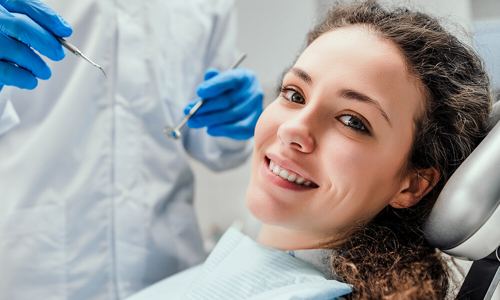 patient at her teeth cleaning appointment in hebron ky